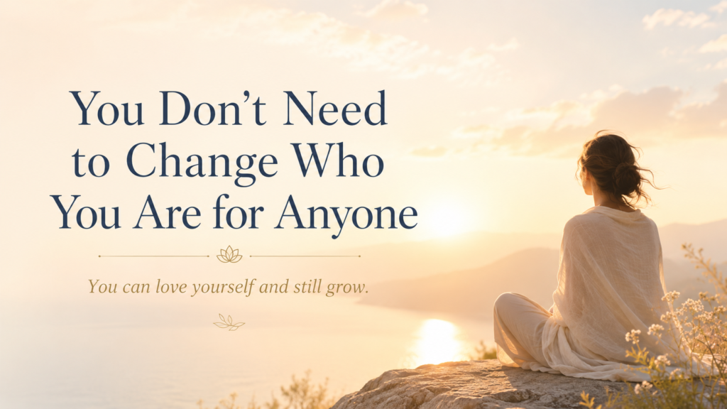 Woman reflecting at sunrise — You Don’t Need to Change Who You Are for Anyone